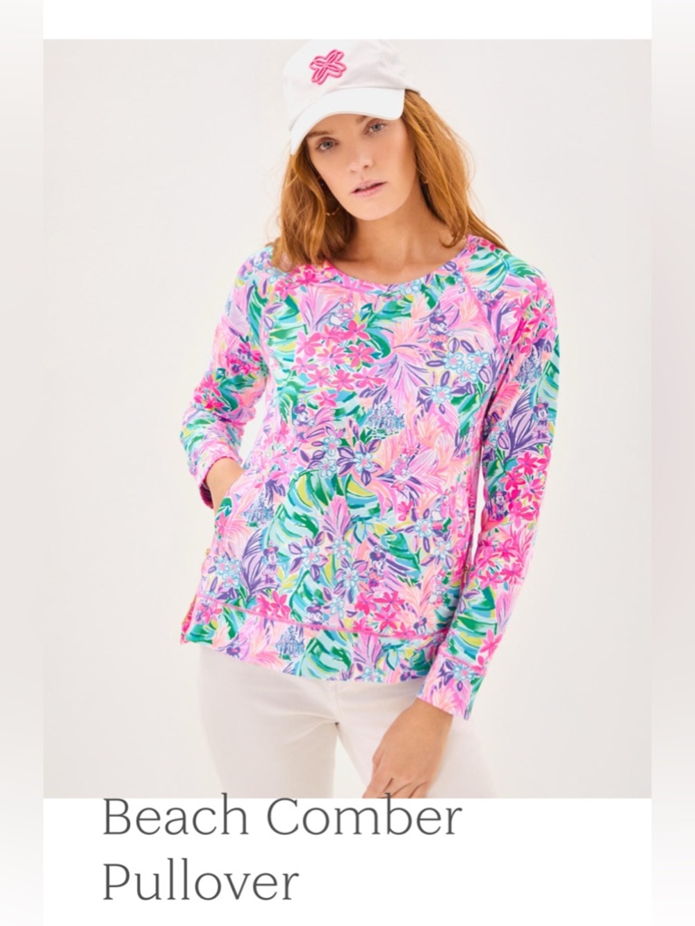 NEW WITH TAGS Lilly x Disney Beach Comber Pullover Multi Disney Dreamin Large